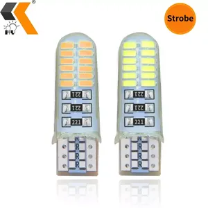 Yüksek güç geniş genişliği plaka işık T10 3014 24SMD Strobe silikon ışık sabit ışığı + flaş - Product Image 2