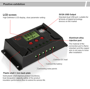 Regolatore di carica solare PWM manuale personalizzato 12v 24v 10a 20a 30a 40a 50a 60a - Product Image 3