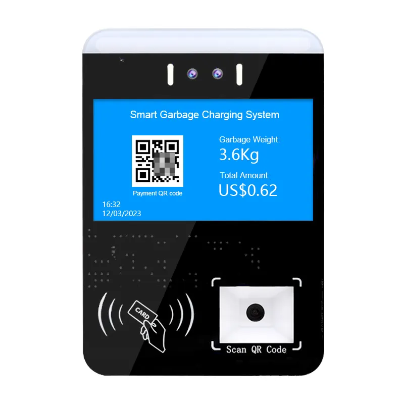 Hệ thống sạc rác thông minh hỗ trợ Nhận dạng khuôn mặt máy quét mã qr NFC với giọng nói phát sóng