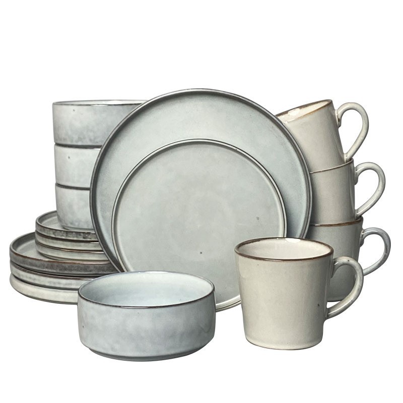 Ensemble de 16 pièces gris four