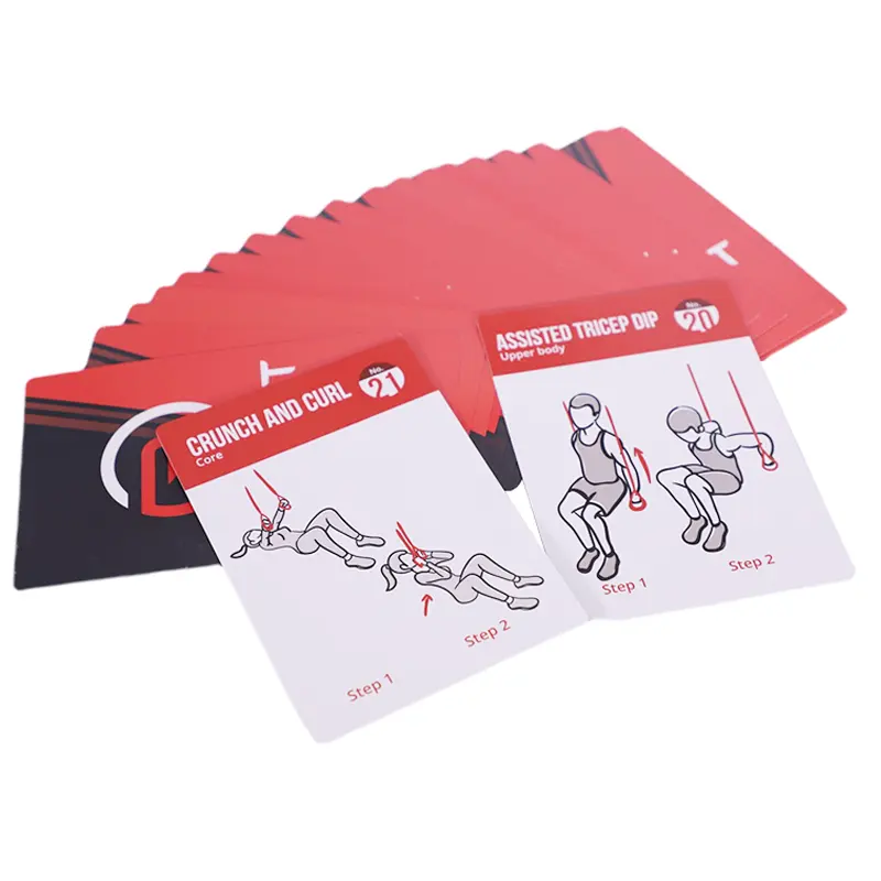 Carte di esercizio di Fitness educative stampate personalizzate con Design in fabbrica gioco di carte per esercizi fisici per bambini