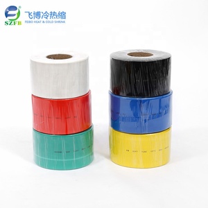 China black/red/green/yellow/blue color <strong>customized</strong> printing 1KV thin wall cable polyethylene heat <strong>shrink</strong> <strong>tubing</strong> 50mm