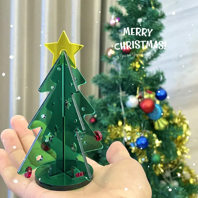 Factory direct selling acrylic Christmas tree Christmas gift diy creative decoration ornaments stand and accessories