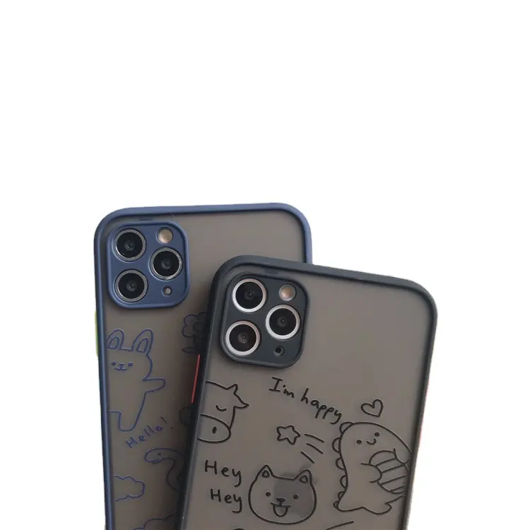 Funda de teléfono móvil a prueba de golpes con diseño de dibujos animados, carcasa transparente fina, accesorios para iPhone
