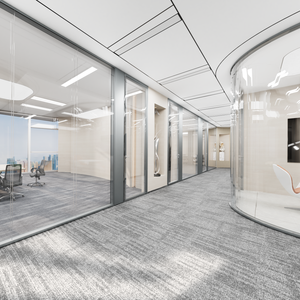 Modern <strong>Modular</strong> Divider Black Frame Frameless Profile Partit Panels Soundproof Movable Rooms Office Glass <strong>Partition</strong> Wall <strong>System</strong> - Product Image 2