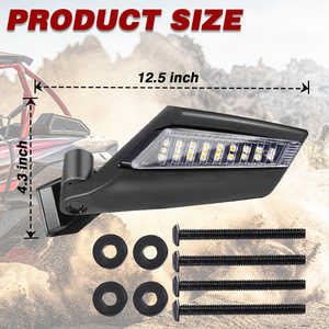 360 Degree Adjustable Side View Mirror with <strong>LED</strong> ATV Rearview Mirror Turn Signal Lights for Can Am Maverick X3 RS <strong>DS</strong> Max Turbo R - Product Image 2