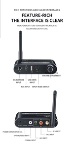 Adaptador de receptor multifunción Home Audio DAC Bluetooth 5,1 T02 con salida de entrada coaxial óptica RCA auxiliar de micrófono