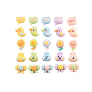 Mini karikatür reçine Charms çiçek kuş ayı kurbağa yay yeşil pembe Diy dekor