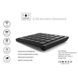 Teclado numérico inalámbrico OEM 2,4g, interruptores de tijeras ultrafinos, teclado numérico para computadora/escritorio/PC/portátil/
