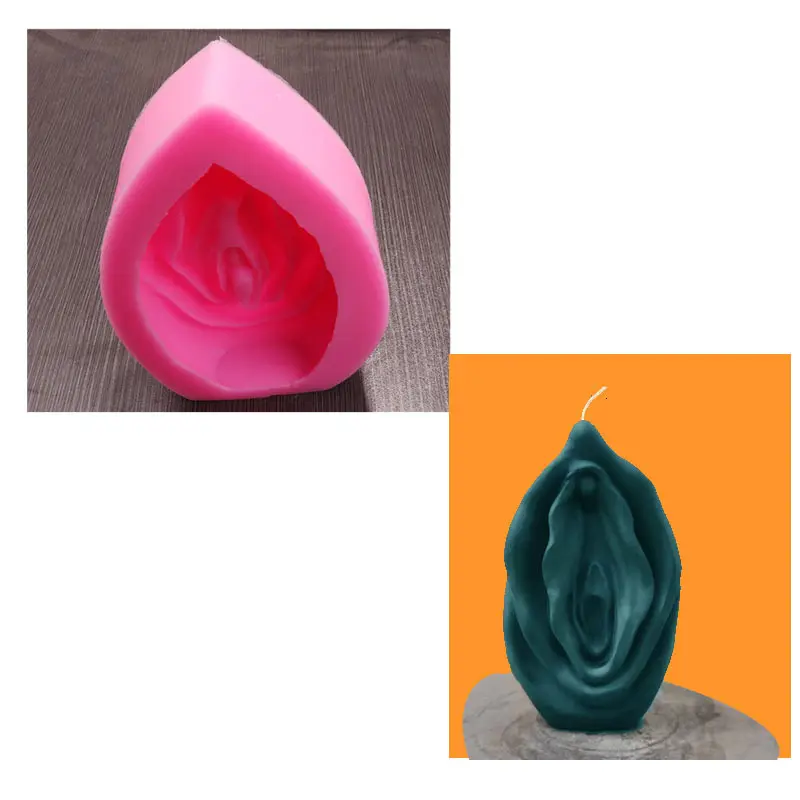 N970 fai da te gesso epossidico organo femminile decorazione torta stampo sapone fatto a mano 3D vagina candela stampo in silicone