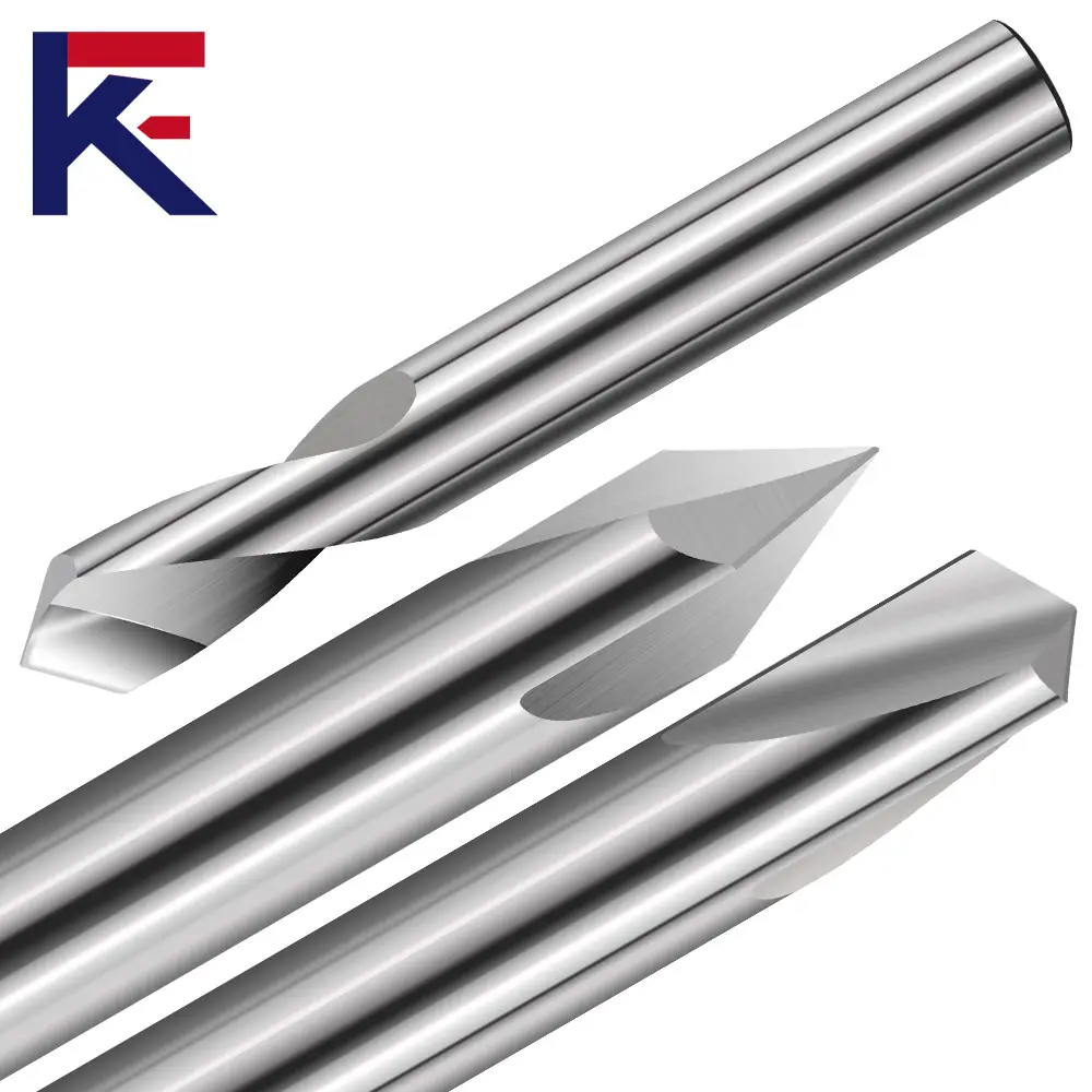 KF Carbide 2 Flutes 3 Flutes Chamfer End Mill For Aluminium Cnc Machine Tungsten Steel Tool