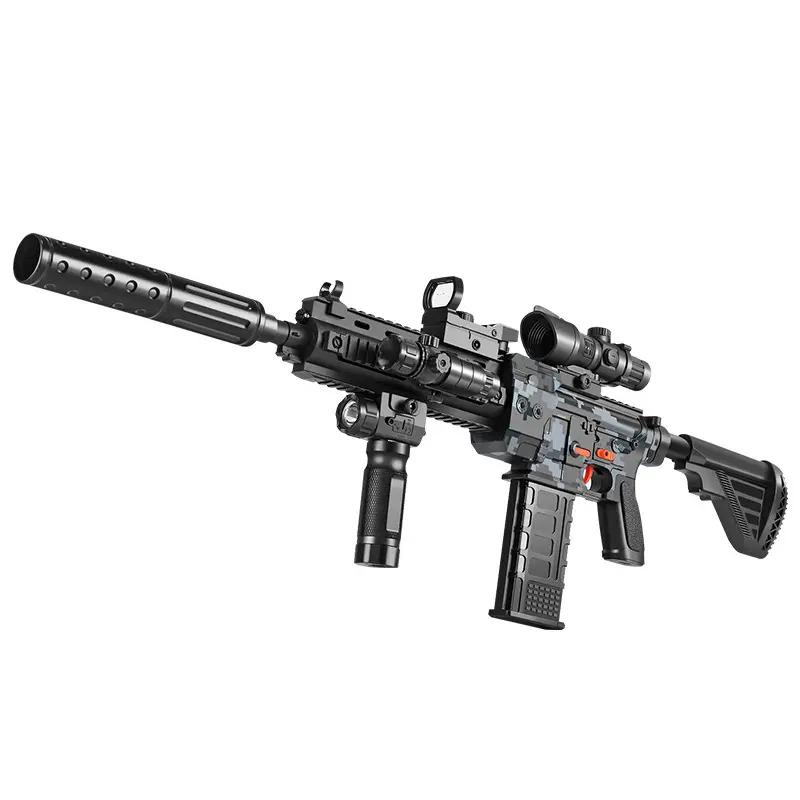 BH أحدث طراز من النايلون SLR M4A1 للأطفال قذيفة كهربائية إطلاق رشاش رصاصة ناعمة مسدس لعبة للبالغين