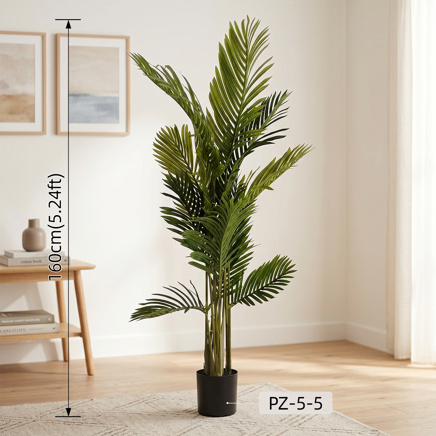 Lifelike Artificial Areca Palm Tree Potted Faux Tropical Plant