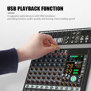 COOYINK 8 kanal ses mikseri 2*99 DSP 3 grup Aux Bluetooth MP3 USB ile dijital profesyonel konsol ses mikseri konsol göndermek - Product Image 4