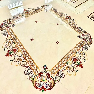 Bir durak proje çözümü için su jeti mermer madalyon kakma desen kiremit iç mermer döşeme fayansı su jeti mermer tasarım - Product Image 6