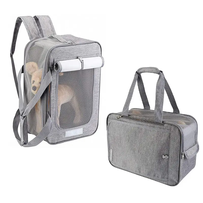 Kediler ve köpekler için taşınabilir toptan özel Logo nefes evcil hayvan yemi seyahat çanta taşıyıcı evcil hayvan çantası