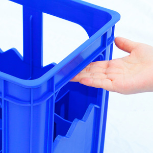24 Bottle <strong>Stackable</strong> HDPE Plastic <strong>Crate</strong> With <strong>Mesh</strong> Design Beverage Storage Box for Wine and Beer Plastic Case - Product Image 3