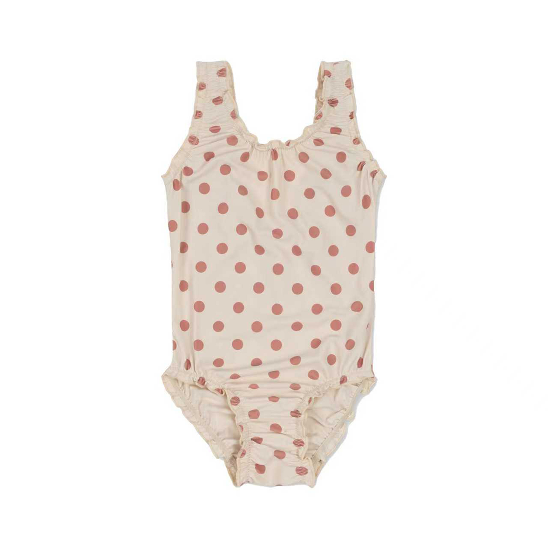 Maillot de bain une pièce à pois rose avec gilet