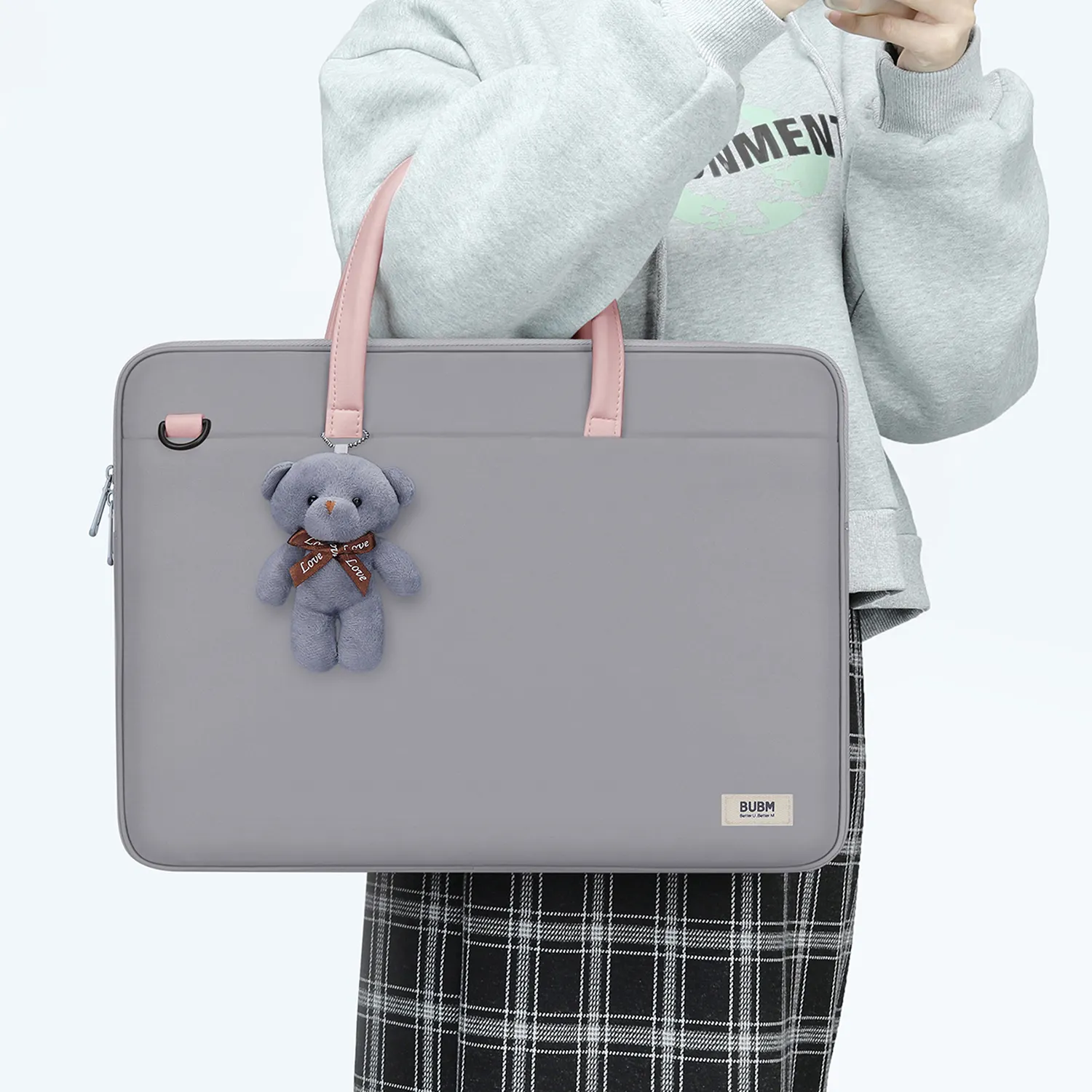 OEM/ODM 방수 보호 케이스 새로운 디자인 여성용 귀여운 곰 노트북 가방 인조 가죽