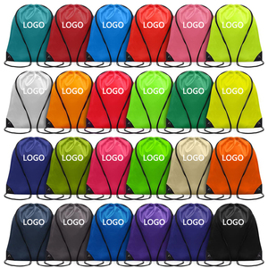 Mochila plegable con cordón, logotipo personalizado, 420D, 210D Oxford, poliéster, nailon, bolsas con cordón, con cremallera, Mochila deportiva informal - Product Image 6