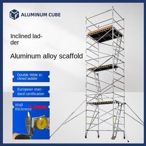 Escalera de escalada móvil de doble ancho de andamio de aleación de aluminio inclinada de 20 grados moderna para un proyecto de instalación fácil y rápida - Product Image 2