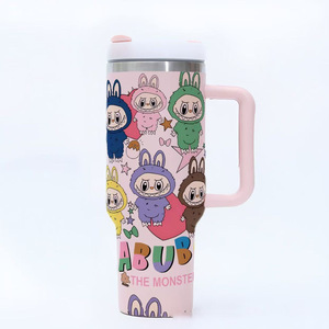 Labubu <strong>Cup</strong> Cartoon Pattern Labubu 40oz Car Mug Double Layer 304 Stainless Steel Thermos <strong>Cup</strong> with Straw for Camping - Product Image 2