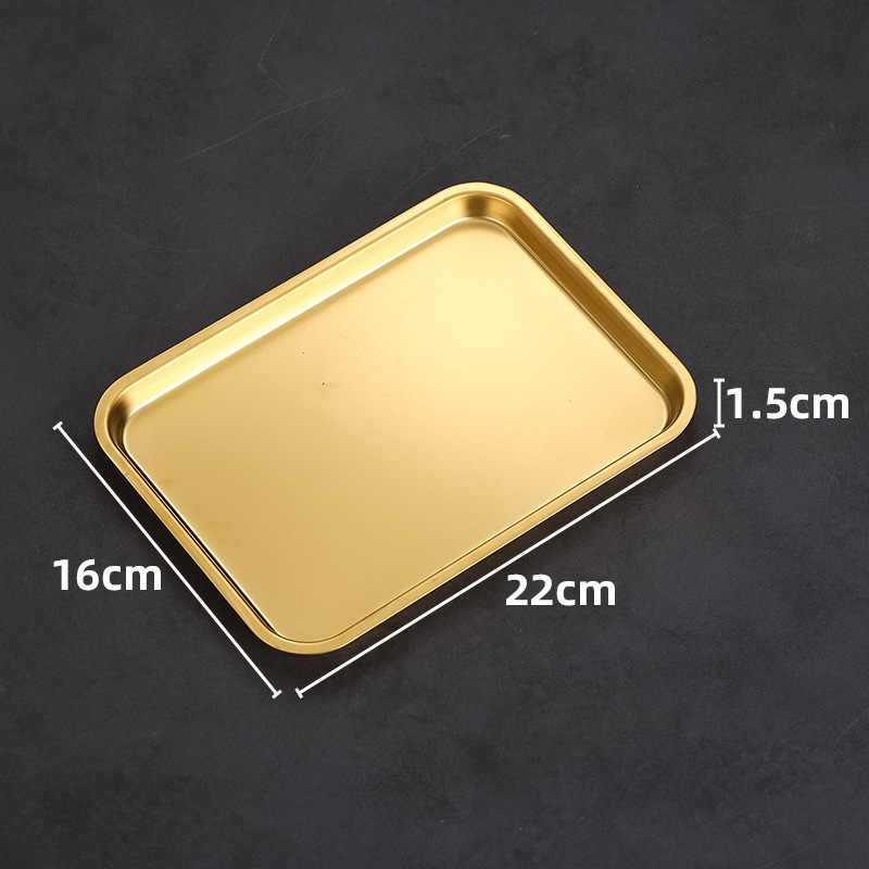16x22 Rectangular Dessert/Drink Plate (Gold)