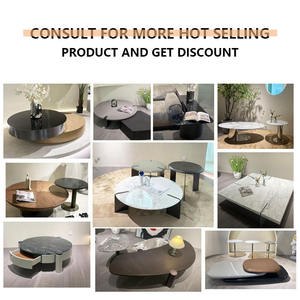 Moderno semplice ruotare ovale tavolo centrale Design unico girevole Villa tavolino in legno per la casa decorativo - Product Image 5