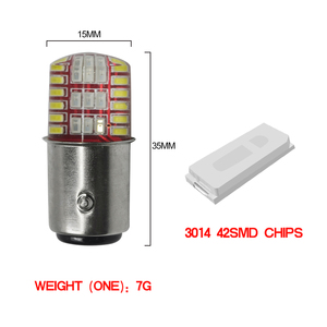 ไฟเลี้ยว LED กระพริบสองสีสำหรับมอเตอร์ไซค์,ไฟเบรคสำหรับรถยนต์42 Leds สีน้ำเงินสว่างเป็นพิเศษ + ไฟเบรกสีแดง - Product Image 5