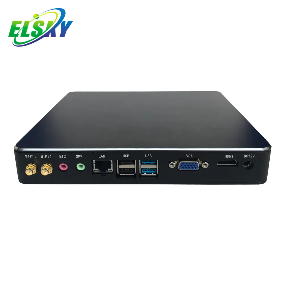 ELSKY Computer PC HD4003 mit Bay Trail Quad Cores 2,0 GHz J1900 Prozessor Realtek 8111E VGA HD_MI LVDS Ubuntu Mini PC