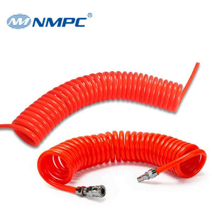 ราคาต่ำที่มีความยืดหยุ่นท่อพียู Sprial สีฟ้าลมฤดูใบไม้ผลิท่อที่มีการเชื่อมต่อโลหะ - Product Image 3