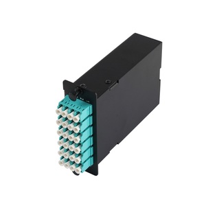 Caja de panel de conexión de gabinete de terminal de distribución de fibra óptica personalizada 1u 96 núcleos con módulo MPO Om4 PLC