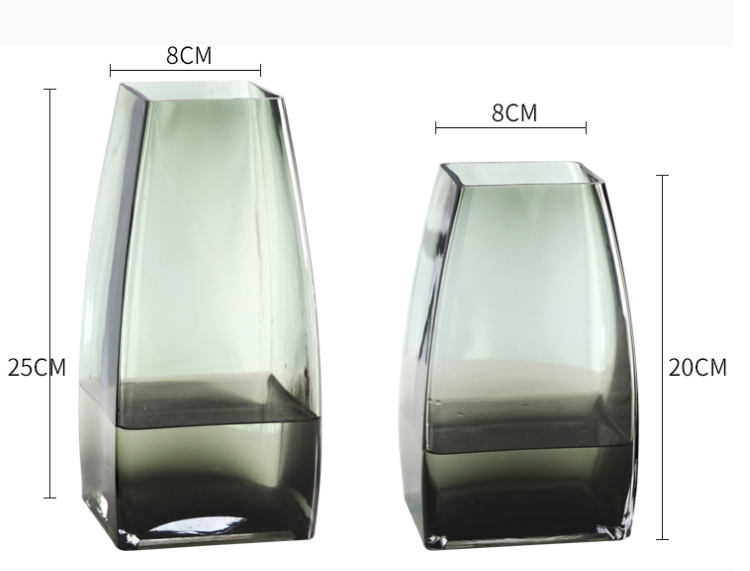 Wholesale  Hand Blown Glass Vase Elegant Square Glass Vase and Crystal Glass Vase  for Home Decor