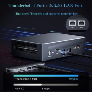 高性能第12/13代核心迷你游戏电脑1240P I7 13700H I3 8 USB Thunderbolt4 2 * DDR4台式游戏电脑美国/欧盟电脑 - Product Image 3