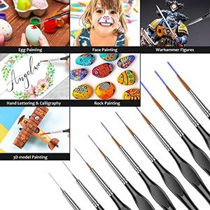 Set of 10 Micro Paint <strong>Brushes</strong> with Triangular Nylon Handles for Chinese Painting on Acrylic Watercolor Crafts Models - Product Image 5