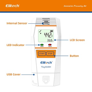 Tlog B100H Elitech Bluetooth Inalámbrico Reutilizable PDF Registrador de datos de temperatura y humedad - Product Image 2