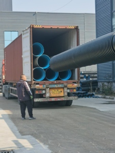 SN8 HDPE çift duvar oluklu PE drenaj atık su borusu tüpü DN160-800MM - Product Image 4