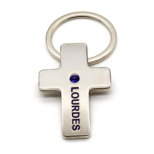 Ustom-Llavero de metal con forma de cruz de Jesús, llavero con diamantes de imitación - Product Image 2
