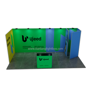 Stand de exposición de aluminio de diseño personalizado Cabinas de esquema de carcasa modular para la Expo de Oriente Medio El stand de aluminio es reutilizable - Product Image 3