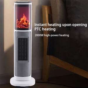 <strong>2</strong> Heat Settings 1400/1500W, 220-240V 50Hz Flame <strong>PTC</strong> Ceramic LED Display Room Temperature Fan <strong>Heater</strong> with 8 Hours Timer for Home - Product Image 2