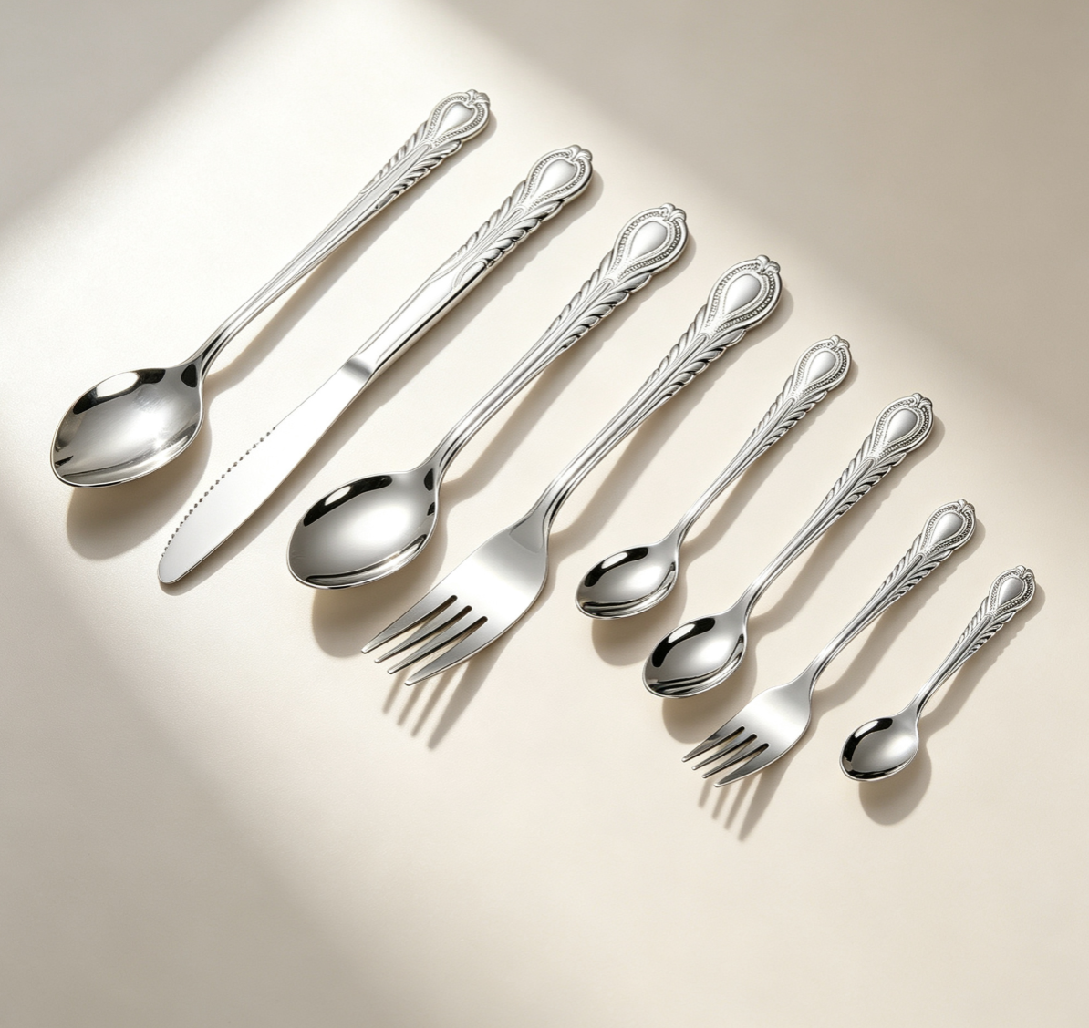 Cuchara/tenedor de plata para cena - 20g