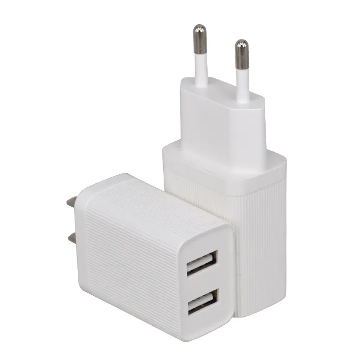 Tomada ue dc 5v 2.1a 2a 10w universal, adaptador de energia para viagem de celular carregador de parede entrada dupla usb