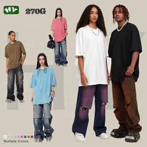 棉质空白重量级短袖青年制服校服定制标志超大t恤 - Product Image 2