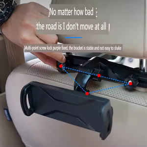セキュリティ後部座席ヘッドレストカーマウントホルダーiphone用調節可能な車のリアピロータブレット電話スタンド<span class=keywords><strong>5</strong></span>〜12インチに適しています