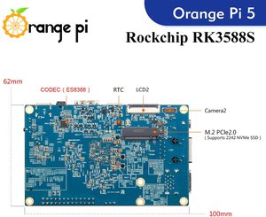 Orange Pi 5 16Gb Lpddr4 Rk3588SチップOcta-Core Armr 64ビット8Nm LpプロセスQspi,フラッシュオレンジPi - Product Image 5