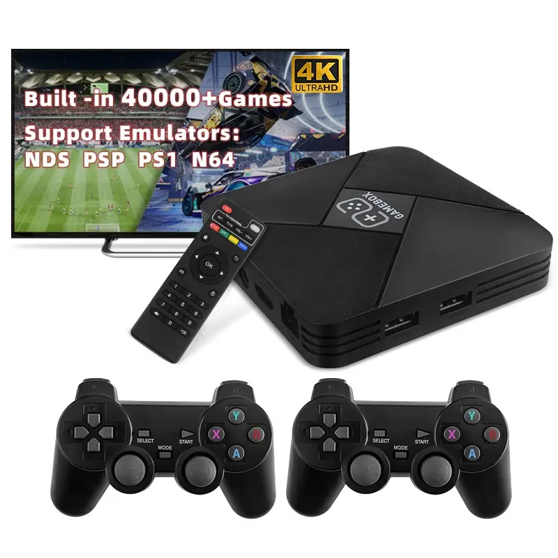 Двойная система видео игровой приставки TV Box 50 + эмуляторы 40000 + игры для NDS/PS1/PSP/GBA/N64 телеприставка 4K HD Box Ретро игровая консоль