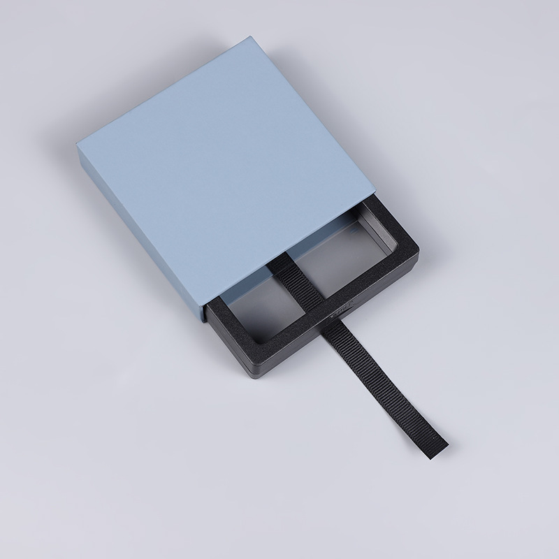 Caja de cartón rígido azul de 1 mm de grosor + caja de suspensión de PE negra