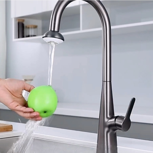 304 thép không gỉ nóng và lạnh Vòi bếp súng màu Xám xoay tối giản Pull-out bồn rửa nhà bếp Vòi tap - Product Image 1