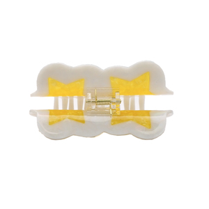 CANYUAN 10cm pinzas de pelo de acetato blanco diseño personalizado con borde ondulado lindas pinzas de pinza para mujer para venta al por mayor - Product Image 5