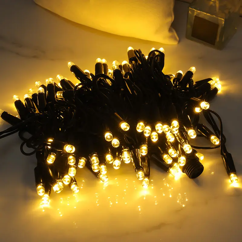 Dekorative Straßen laterne 10M 100 LED Gummi Weihnachts baum leuchte IP65 LED Gummi kabel Blister Garland String Light